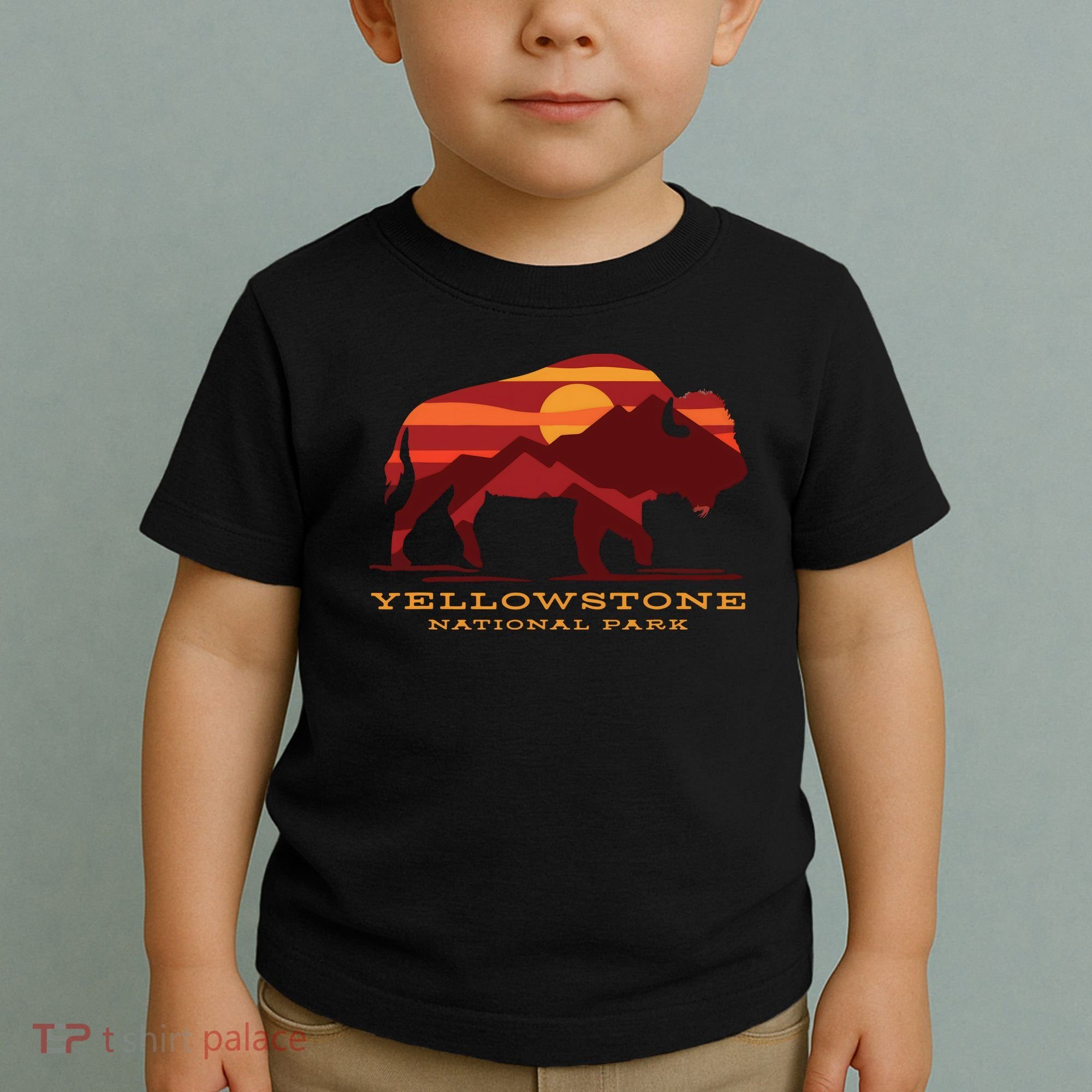 Yellowstone National Park Wyoming Buffalo Bison Sunset Toddler T-Shirt