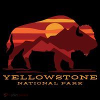 Yellowstone National Park Wyoming Buffalo Bison Sunset Kids Colorblock Raglan Jersey thumb 2