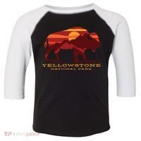 Yellowstone National Park Wyoming Buffalo Bison Sunset Toddler Fine Jersey T-Shirt thumb 0