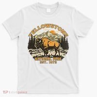 Yellowstone National Park Bison Buffalo Fluffy Cow Vintage T-Shirt thumb 0