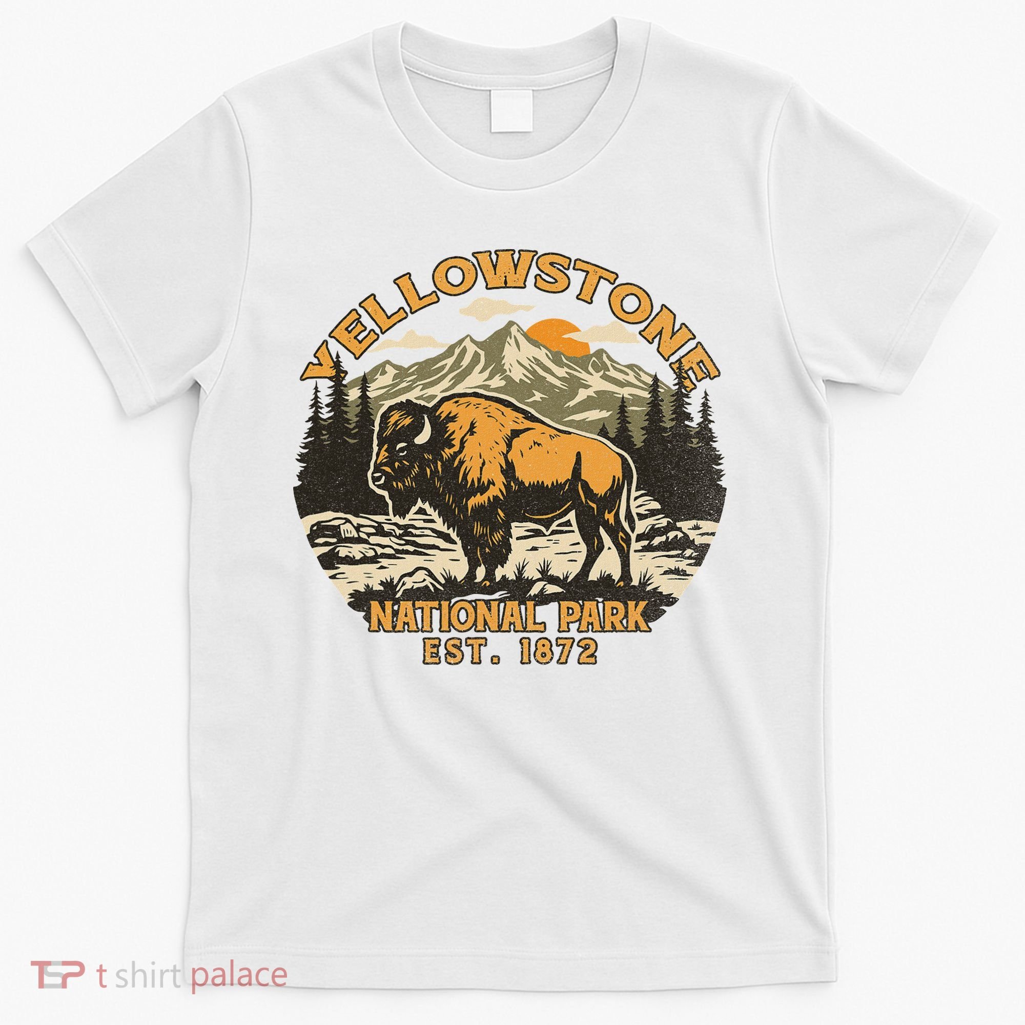 Yellowstone National Park Bison Buffalo Fluffy Cow Vintage T-Shirt