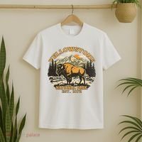 Yellowstone National Park Bison Buffalo Fluffy Cow Vintage T-Shirt thumb 2