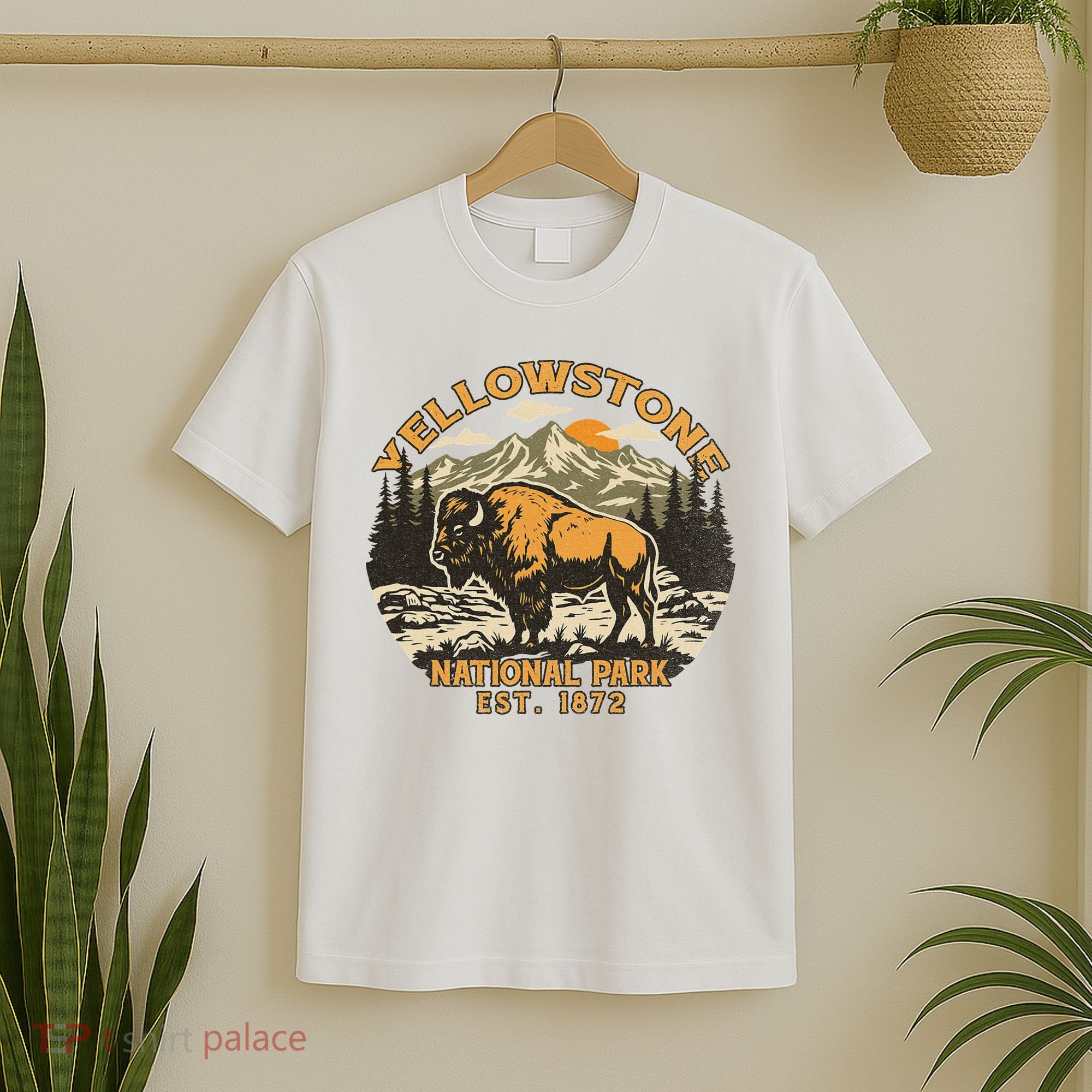 Yellowstone National Park Bison Buffalo Fluffy Cow Vintage T-Shirt