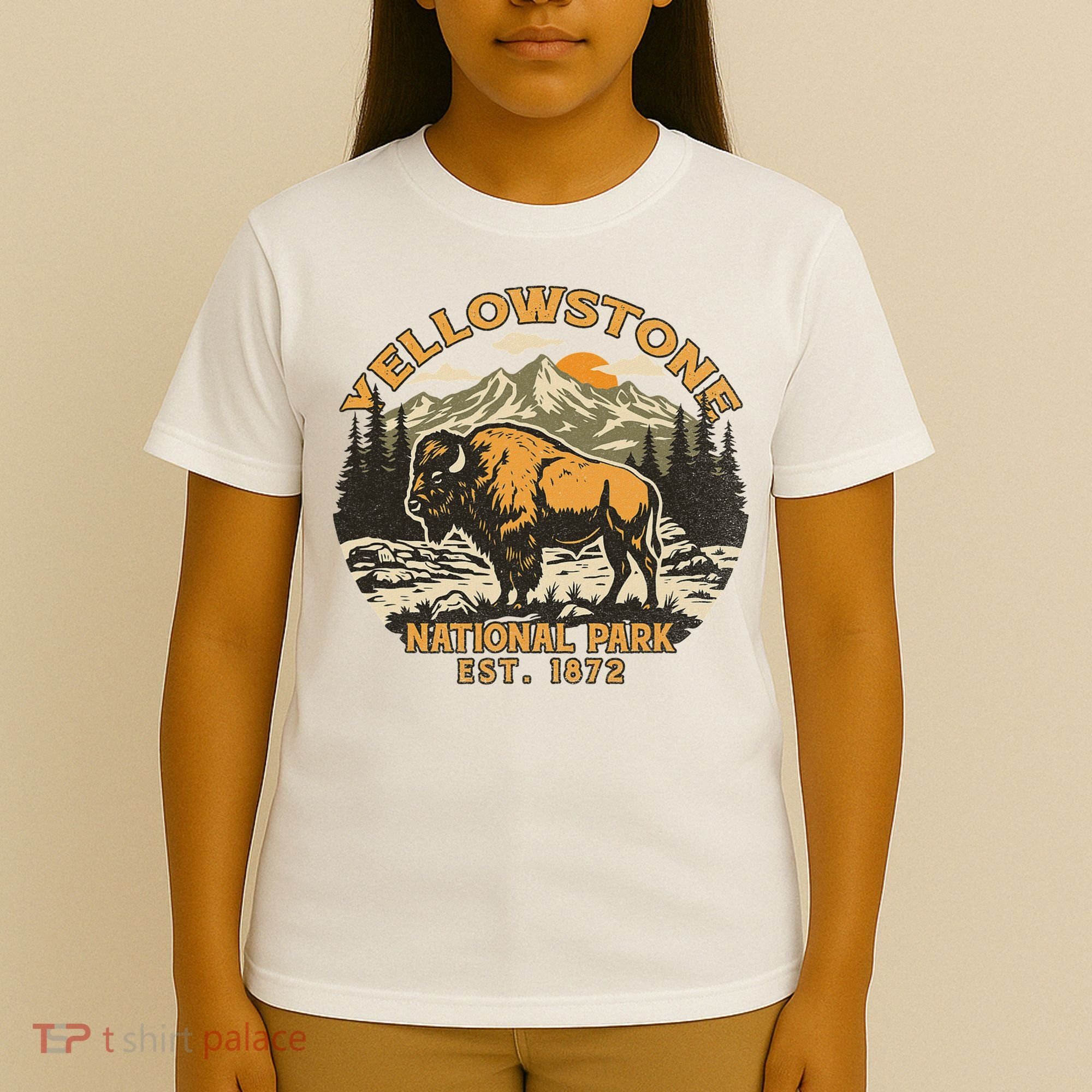 Yellowstone National Park Bison Buffalo Fluffy Cow Vintage T-Shirt