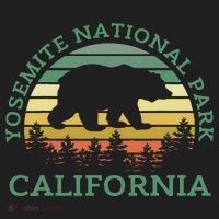Yosemite National Park California Bear Nature Outdoors Retro Women's Sweatshirt thumb 2