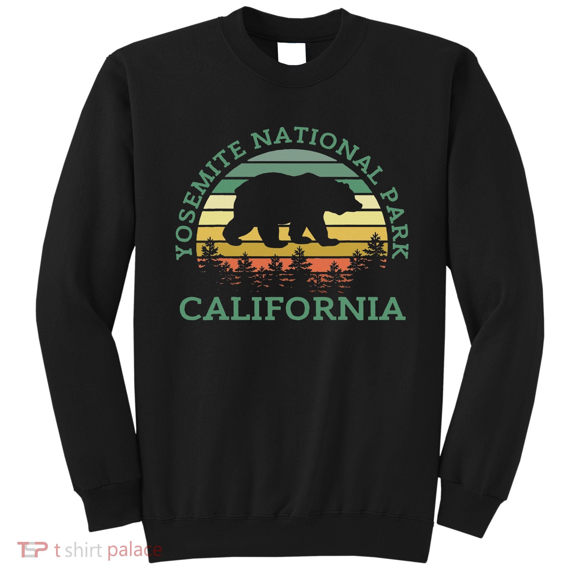 Yosemite National Park California Bear Nature Outdoors Retro Sweatshirt