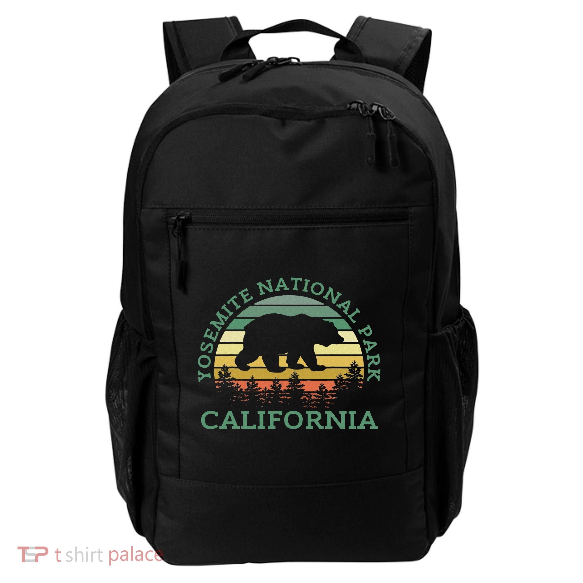 Yosemite National Park California Bear Nature Outdoors Retro Backpack