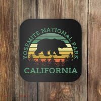 Yosemite National Park California Bear Nature Outdoors Retro Coaster thumb 0