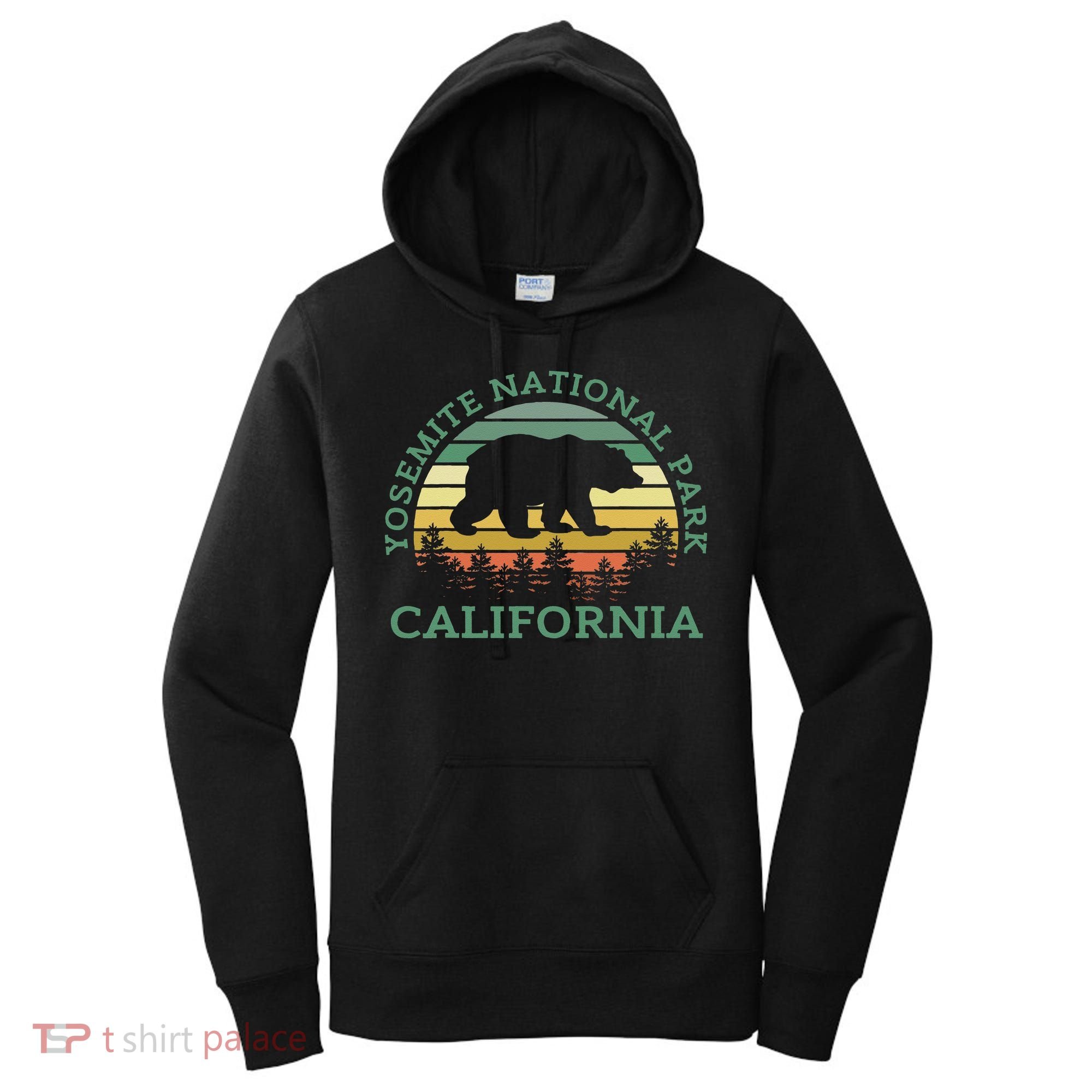 Yosemite National Park California Bear Nature Outdoors Retro Women's Hoodie