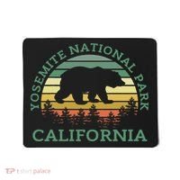 Yosemite National Park California Bear Nature Outdoors Retro Mousepad thumb 0