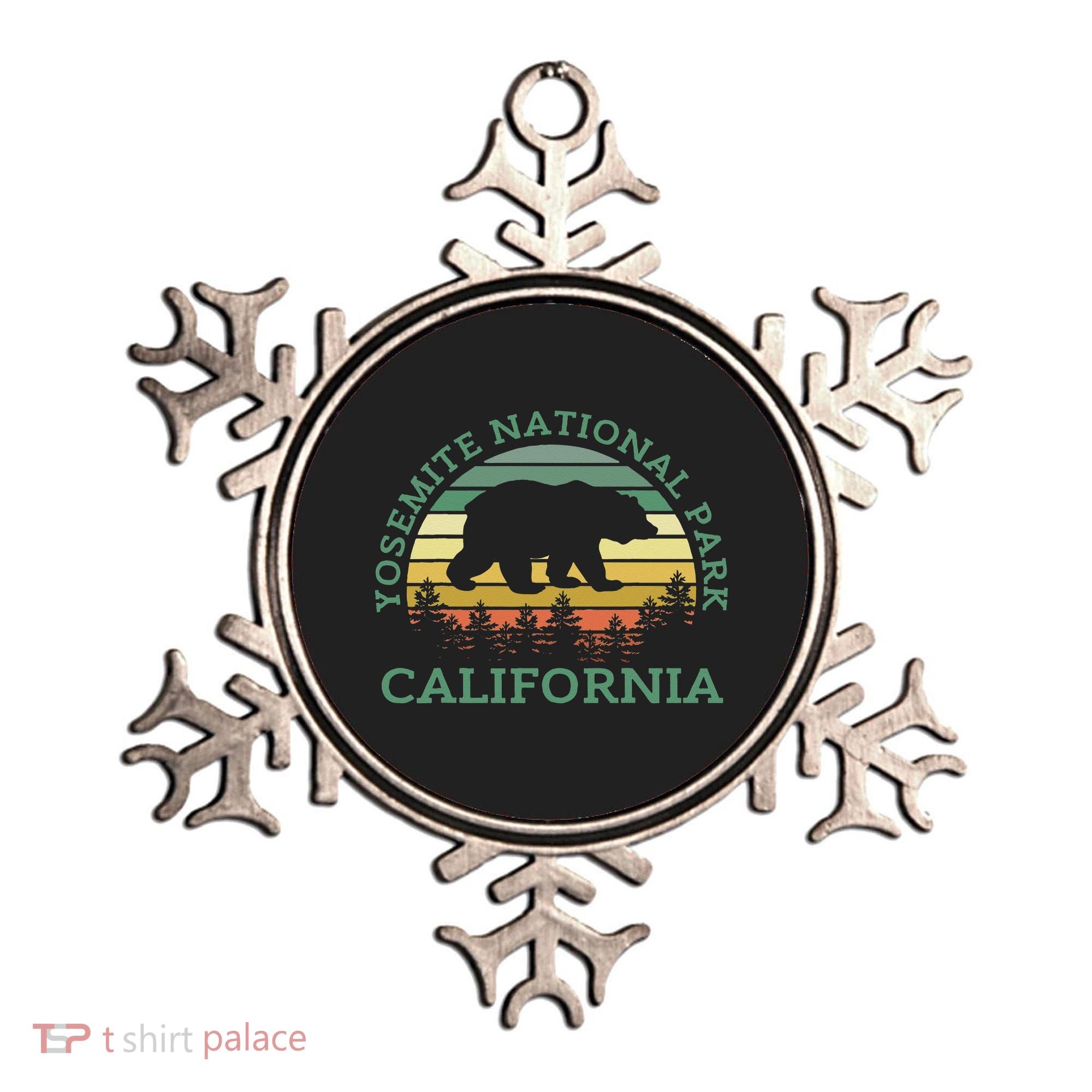 Yosemite National Park California Bear Nature Outdoors Retro Ornament