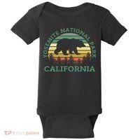 Yosemite National Park California Bear Nature Outdoors Retro Baby Bodysuit thumb 0