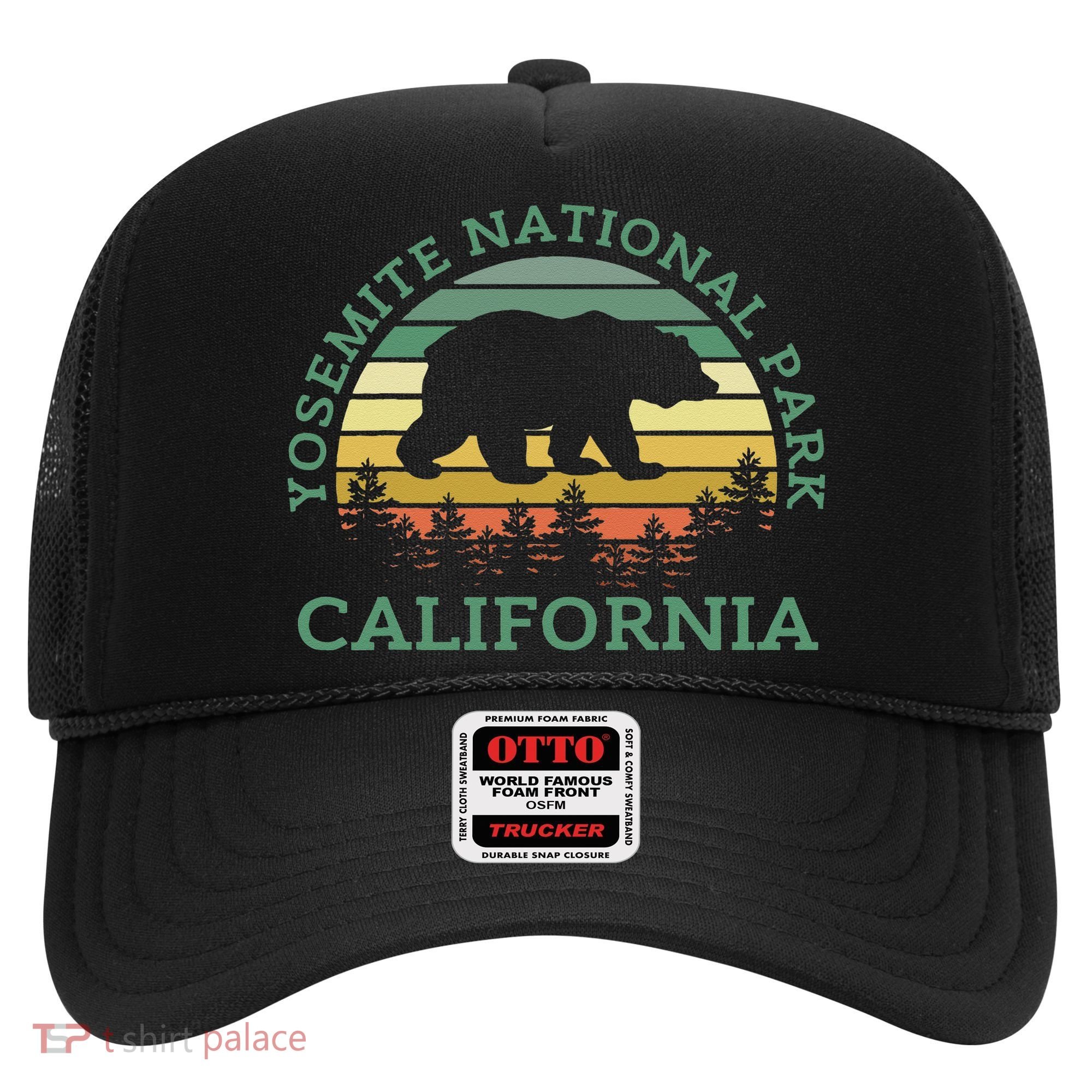 Yosemite National Park California Bear Nature Outdoors Retro Hat