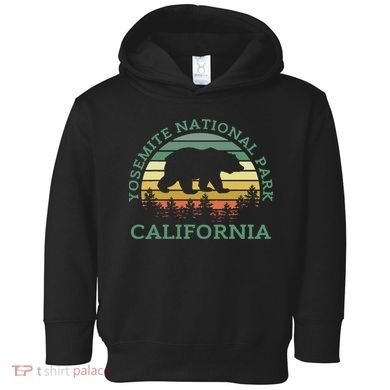Yosemite National Park California Bear Nature Outdoors Retro Toddler Hoodie
