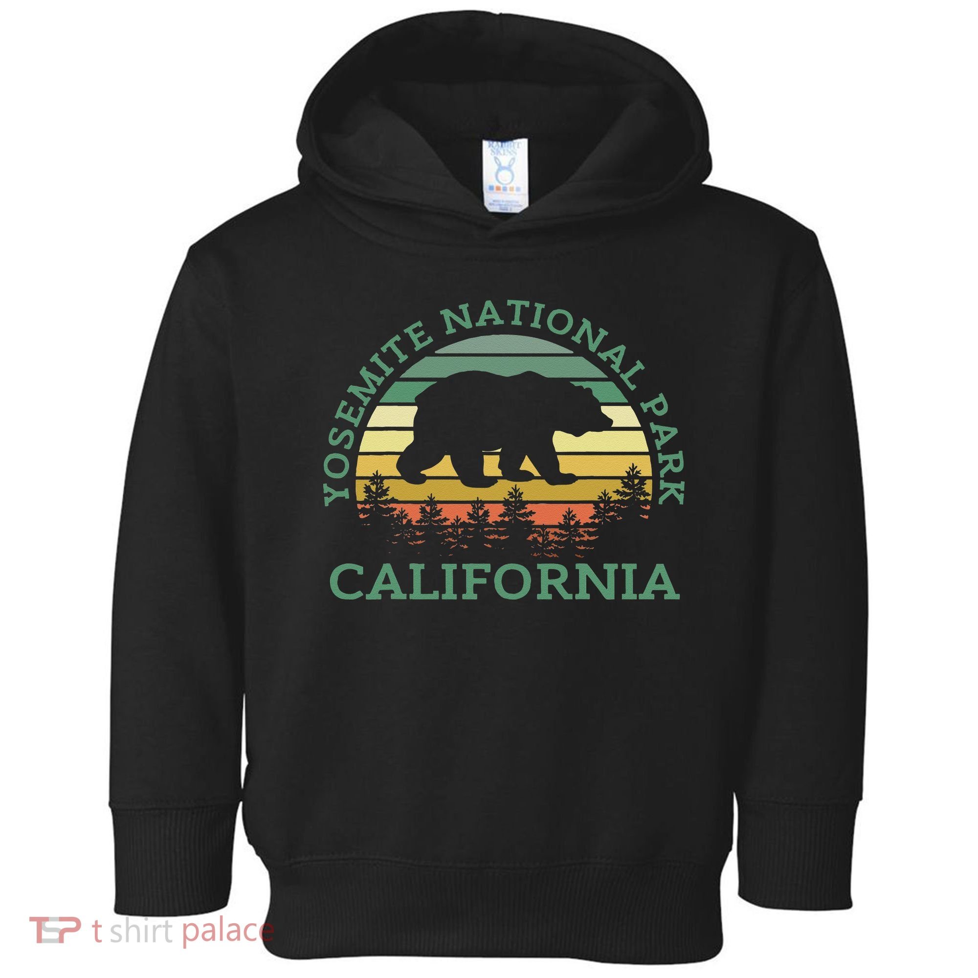 Yosemite National Park California Bear Nature Outdoors Retro Toddler Hoodie
