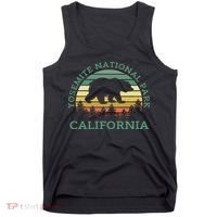Yosemite National Park California Bear Nature Outdoors Retro Tank Top thumb 0