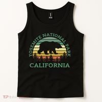 Yosemite National Park California Bear Nature Outdoors Retro Tank Top thumb 2