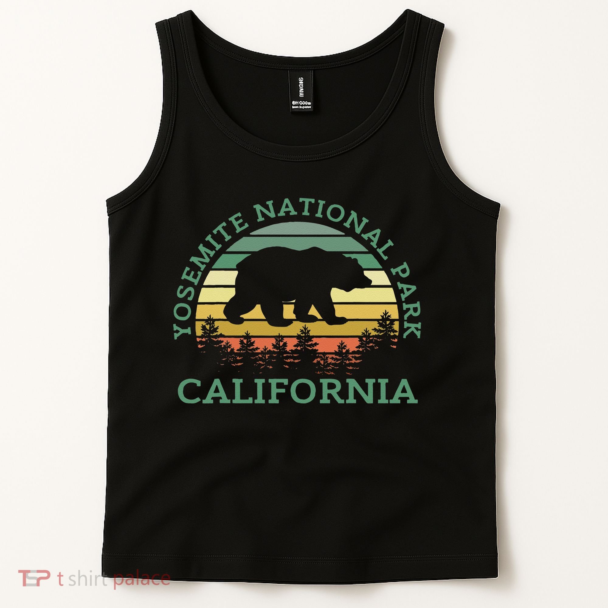 Yosemite National Park California Bear Nature Outdoors Retro Tank Top