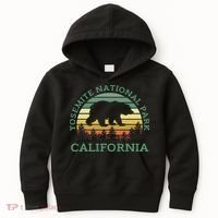 Yosemite National Park California Bear Nature Outdoors Retro Kids Hoodie thumb 0