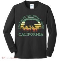 Yosemite National Park California Bear Nature Outdoors Retro Kids Long Sleeve Shirt thumb 0