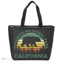 Yosemite National Park California Bear Nature Outdoors Retro Tote Bag thumb 0