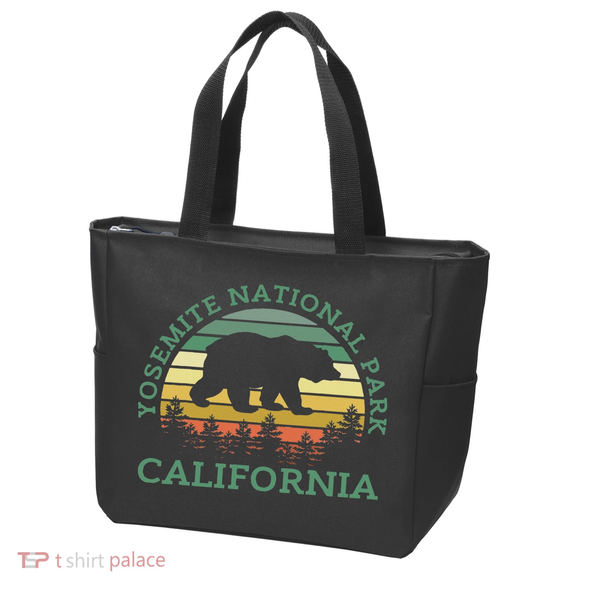 Yosemite National Park California Bear Nature Outdoors Retro Tote Bag