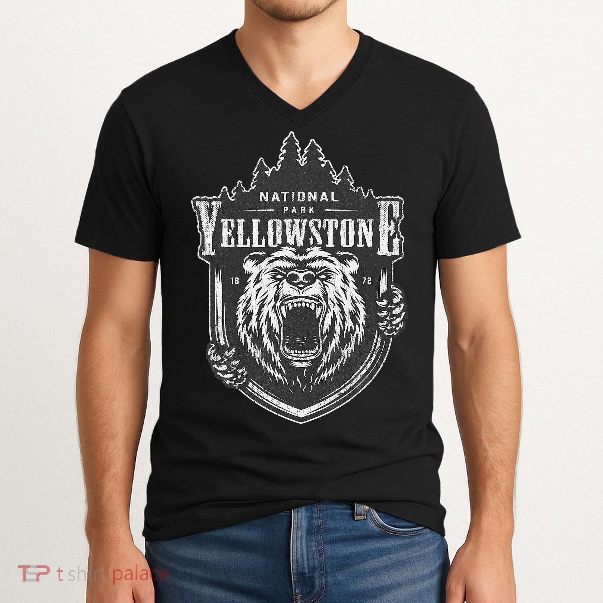 Yellowstone National Park Merchandise Yellowstone Souvenir V-Neck T-Shirt