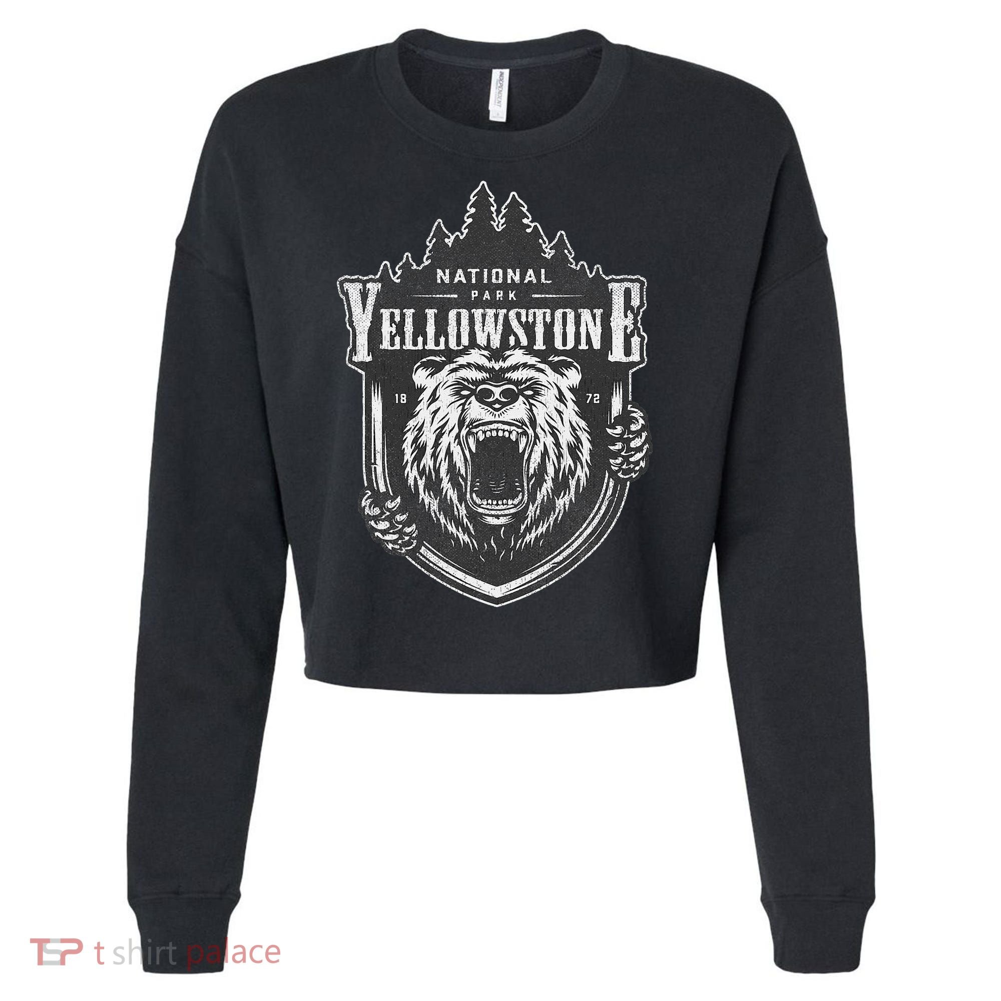 Yellowstone National Park Merchandise Yellowstone Souvenir Cropped Pullover Crew