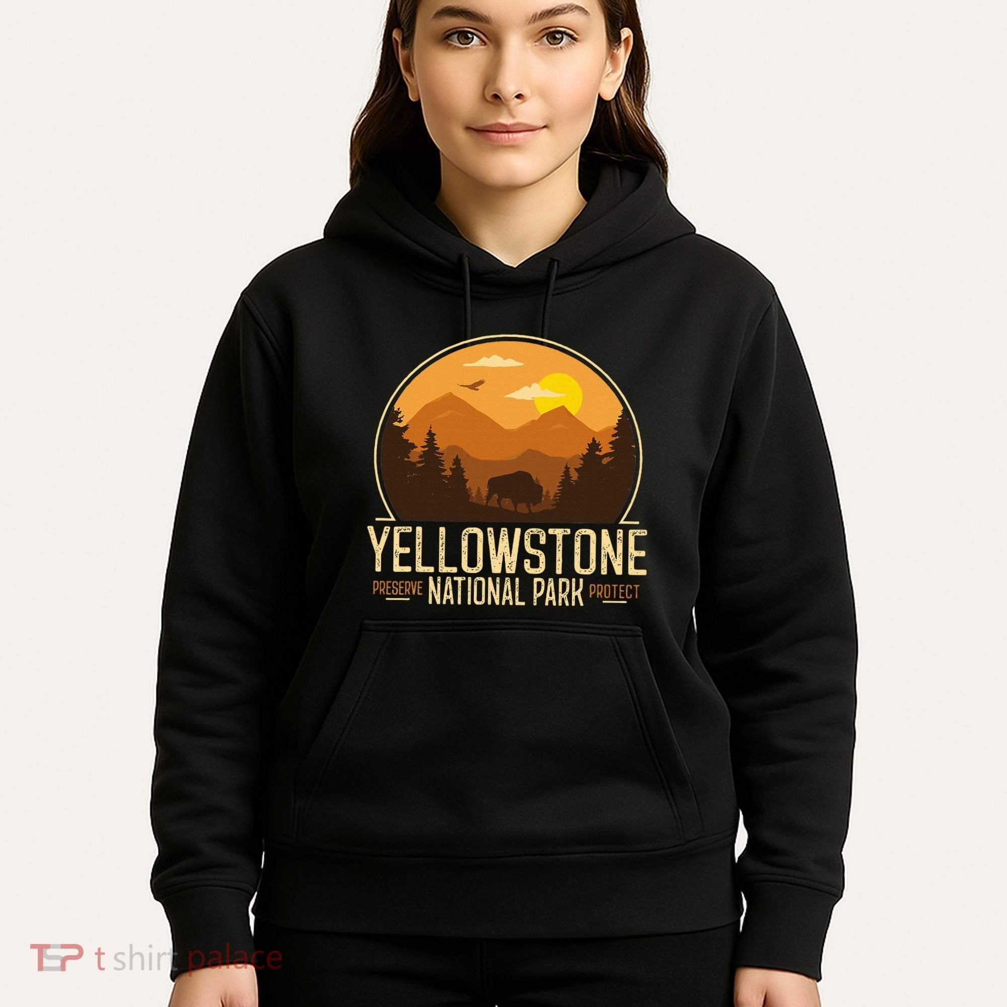 Yellowstone National Park Adventure Retro Hiking Hoodie