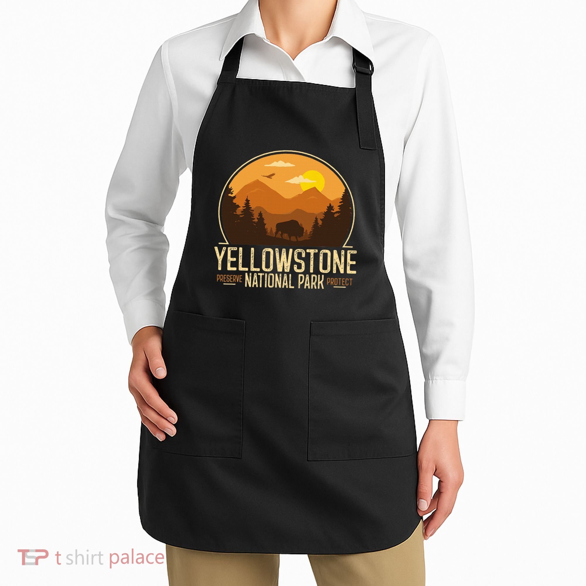 Yellowstone National Park Adventure Retro Hiking Apron