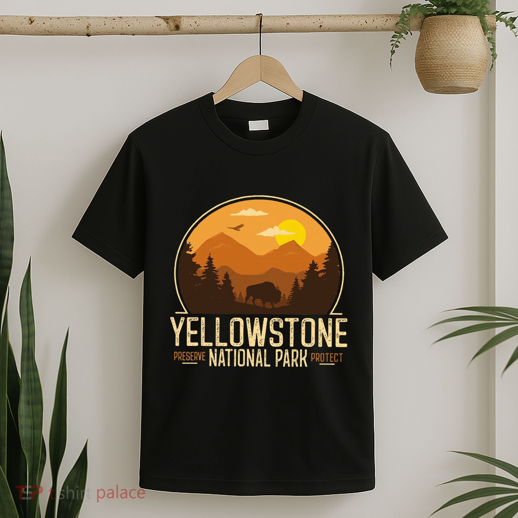 Yellowstone National Park Adventure Retro Hiking T-Shirt