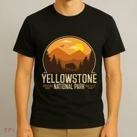 Yellowstone National Park Adventure Retro Hiking T-Shirt thumb 3