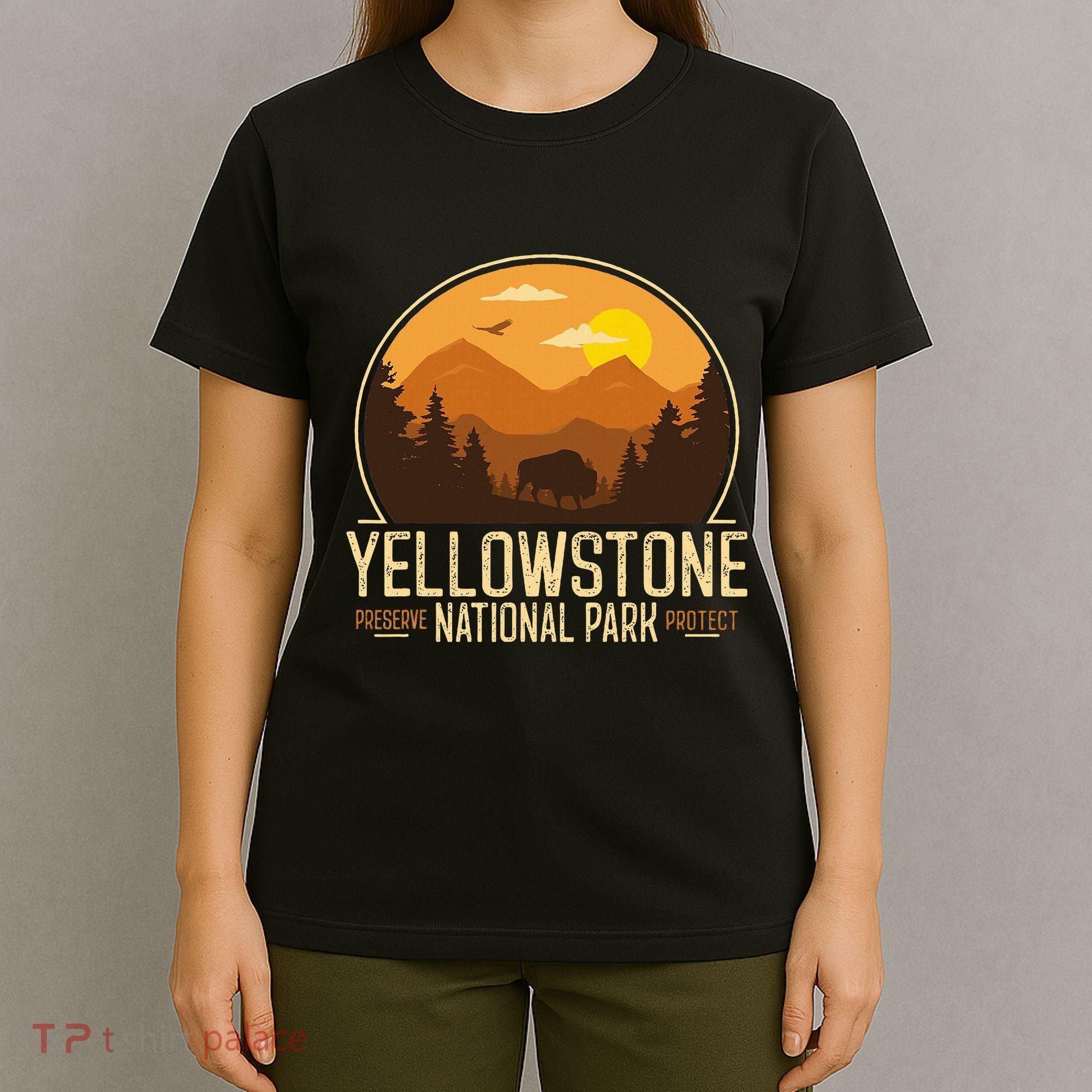 Yellowstone National Park Adventure Retro Hiking T-Shirt