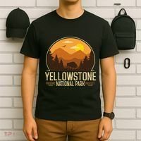 Yellowstone National Park Adventure Retro Hiking T-Shirt thumb 6