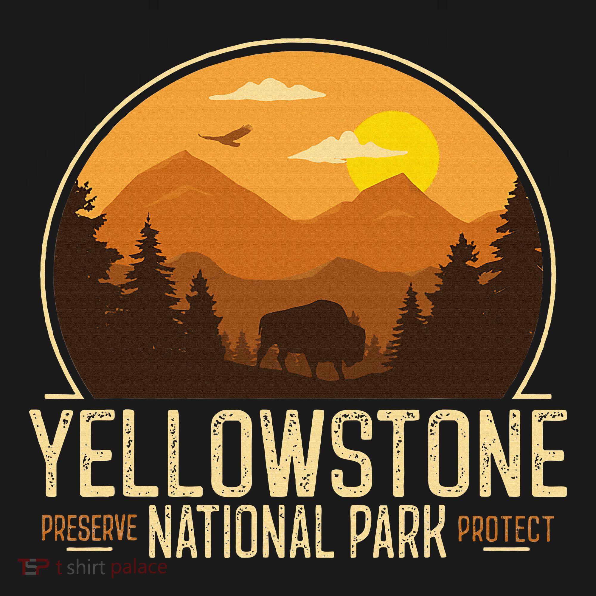 Yellowstone National Park Adventure Retro Hiking T-Shirt