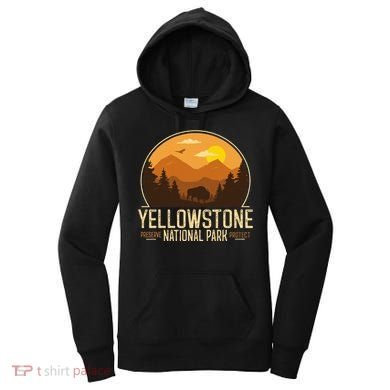 Yellowstone National Park Adventure Retro Hiking Women's Hoodie