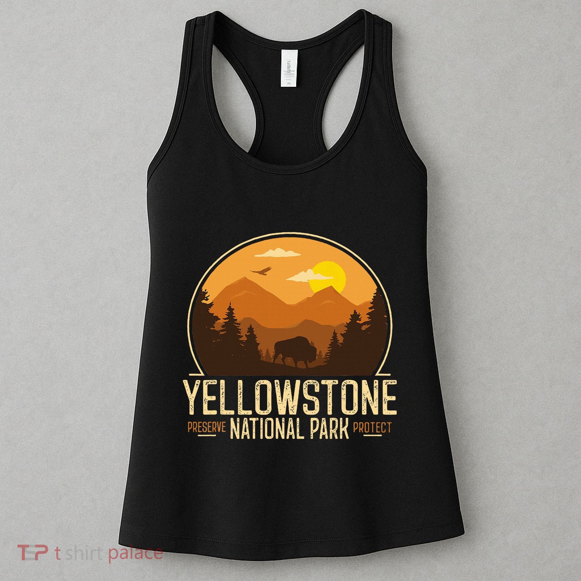 Yellowstone National Park Adventure Retro Hiking Women's Tank Top
