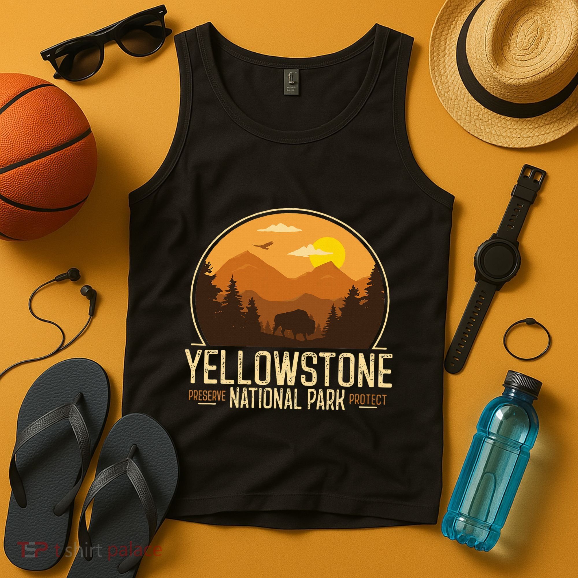 Yellowstone National Park Adventure Retro Hiking Tank Top