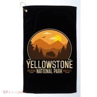 Yellowstone National Park Adventure Retro Hiking Golf Towel thumb 0