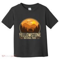 Yellowstone National Park Adventure Retro Hiking Toddler T-Shirt thumb 0