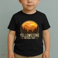 Yellowstone National Park Adventure Retro Hiking Toddler T-Shirt thumb 2
