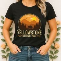 Yellowstone National Park Adventure Retro Hiking Women's T-Shirt thumb 2