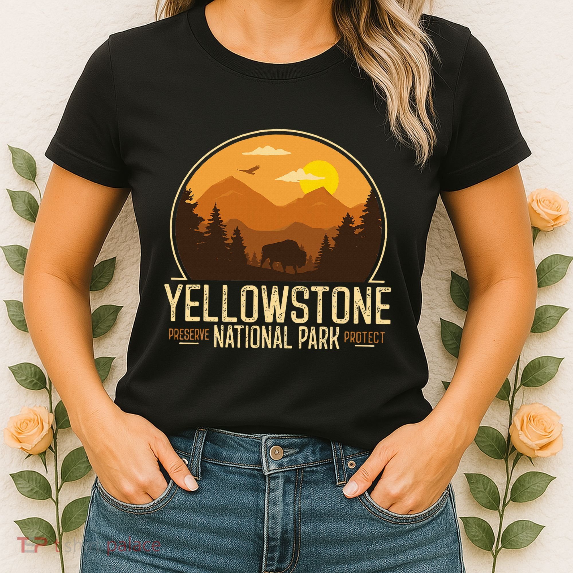 Yellowstone National Park Adventure Retro Hiking Women's T-Shirt
