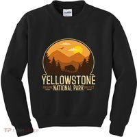 Yellowstone National Park Adventure Retro Hiking Kids Sweatshirt thumb 0