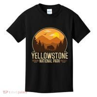 Yellowstone National Park Adventure Retro Hiking Kids T-Shirt thumb 0