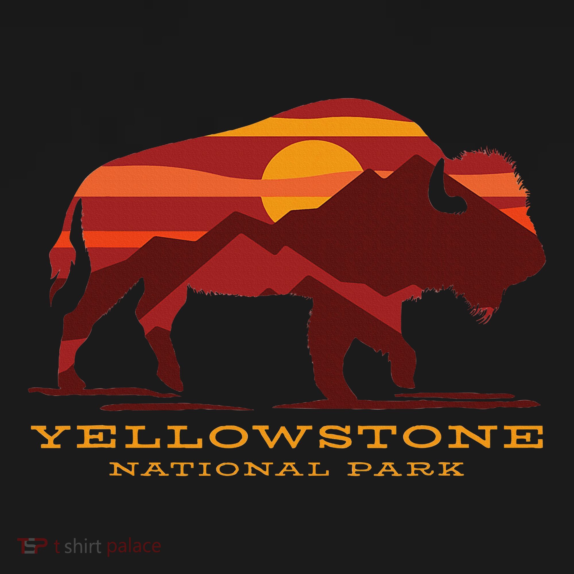 Yellowstone National Park Wyoming Buffalo Bison Sunset Sweatshirt
