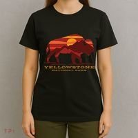 Yellowstone National Park Wyoming Buffalo Bison Sunset T-Shirt thumb 4