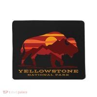 Yellowstone National Park Wyoming Buffalo Bison Sunset Mousepad thumb 0