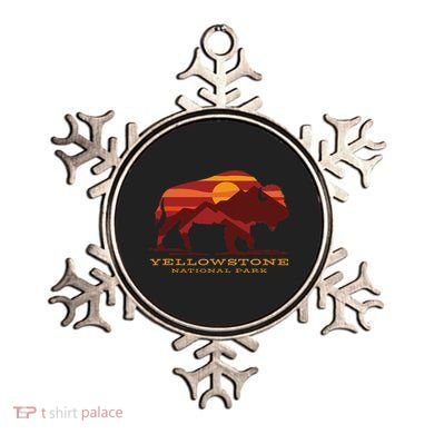 Yellowstone National Park Wyoming Buffalo Bison Sunset Ornament