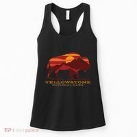 Yellowstone National Park Wyoming Buffalo Bison Sunset Women's Tank Top thumb 0